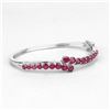 Image 3 : Rhodium Plated 7.48ctw Ruby Bracelet
