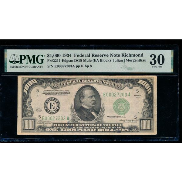 1934 $1000 Richmond FRN PMG 30