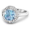 Image 2 : 14KT White Gold 1.48ctw Aquamarine and Diamond Ring