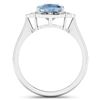 Image 4 : 14KT White Gold 1.48ctw Aquamarine and Diamond Ring