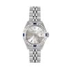 Image 1 : Rolex Ladies Stainless Steel Sapphire And Diamond Bezel Date Watch