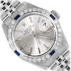 Image 2 : Rolex Ladies Stainless Steel Sapphire And Diamond Bezel Date Watch