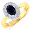 Image 3 : 14KT Yellow Gold 0.90ct Blue Sapphire and Diamond Ring