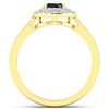 Image 4 : 14KT Yellow Gold 0.90ct Blue Sapphire and Diamond Ring