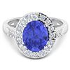 Image 3 : 14KT White Gold 2.21ct Tanzanite and Diamond Ring