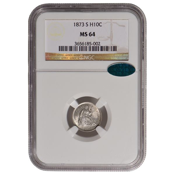 1873-S Liberty Seated Half Dime NGC MS64 CAC