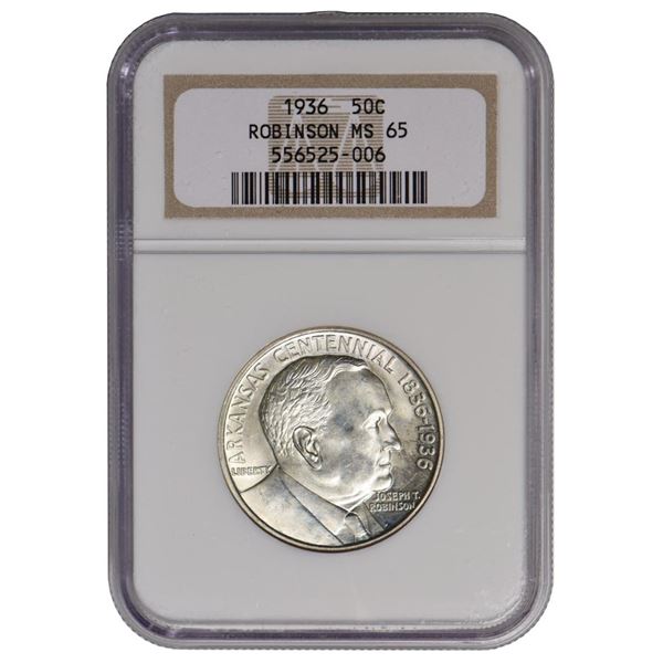 1936 Robinson Arkansas Commemorative Half Dollar NGC MS65