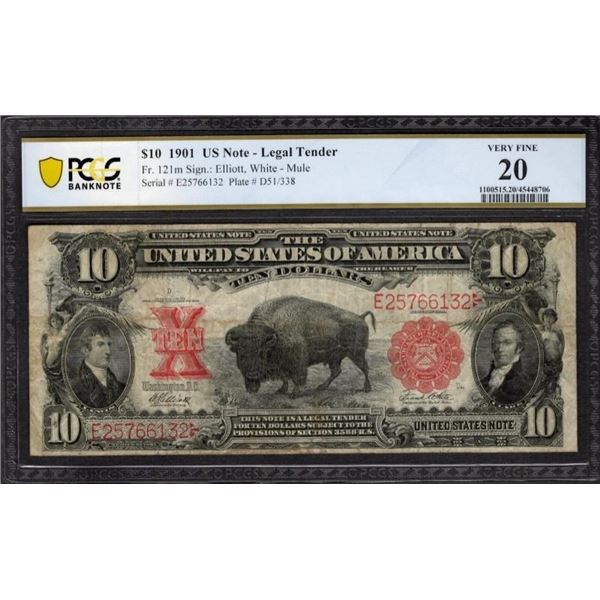 1901 $10 Bison Legal Tender Note PCGS 20