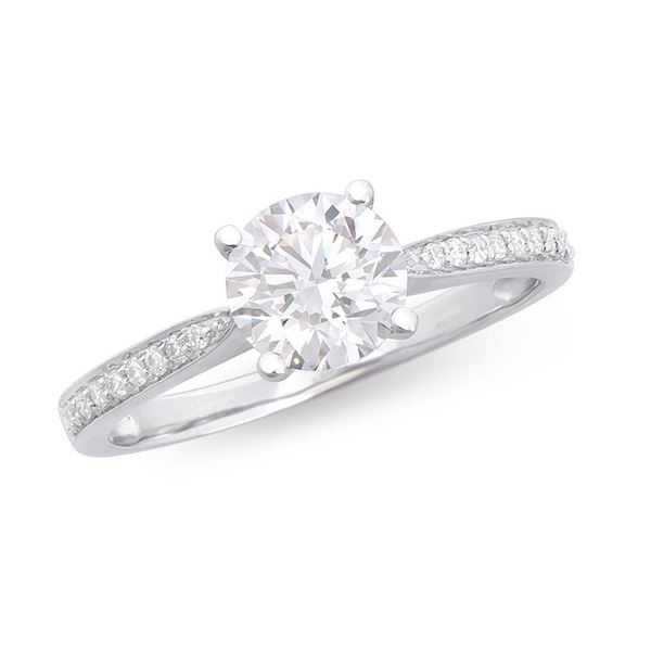 14KT White Gold 1.23ct F Color Lab Diamond Ring