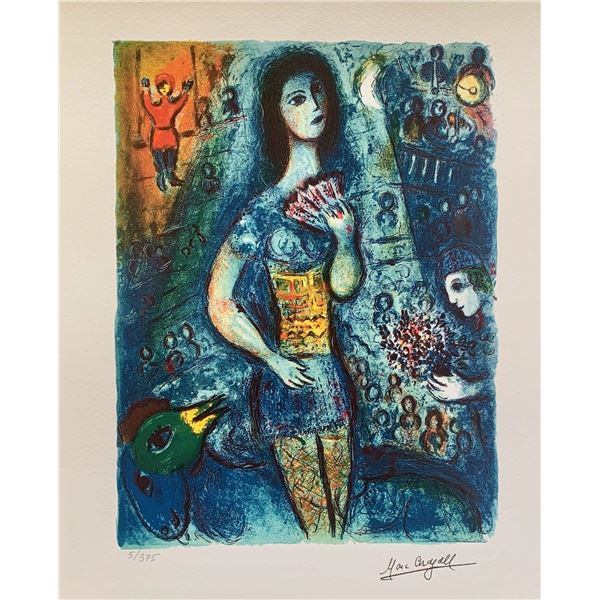 Marc Chagall CIRCUS FAN DANCER Limited Edition Facsimile Signed Giclee