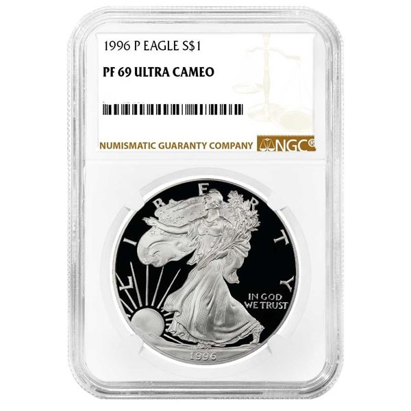 1996-P $1 Proof American Silver Eagle NGC PF69UC