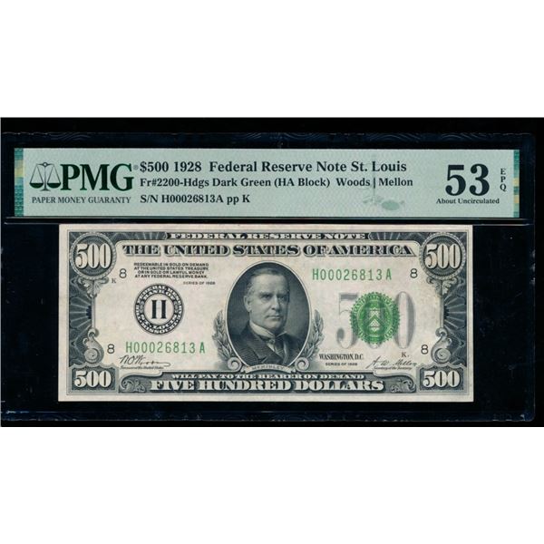 1928 $500 St Louis FRN PMG 53EPQ