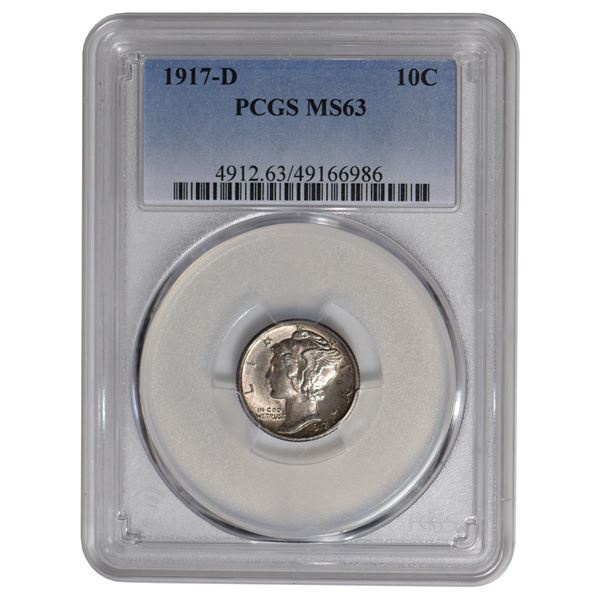 1917-D Mercury Dime PCGS MS63