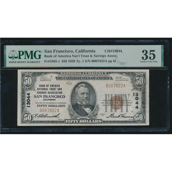 1929 $50 San Francisco CA National PMG 35