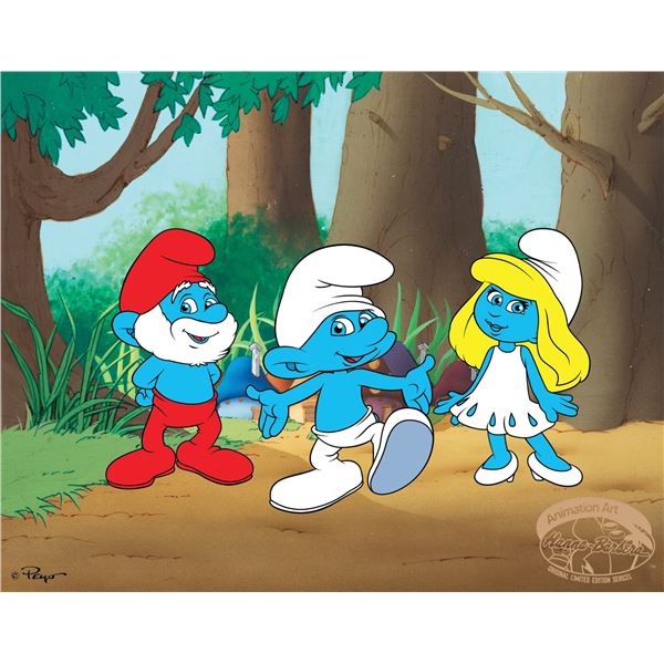 Hanna Barbera SMURFS Sericel Animation Art Serigraph Cel