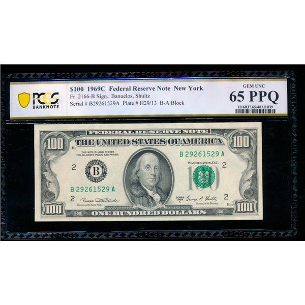 1969C $100 New York FRN PCGS 65PPQ