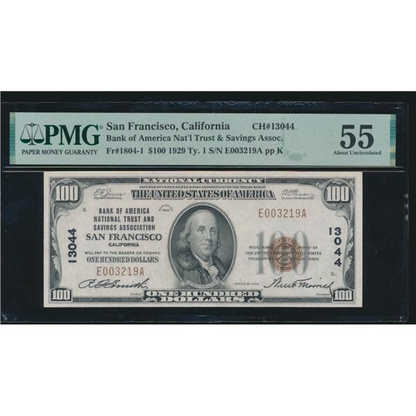 1929 $100 San Francisco CA National PMG 55