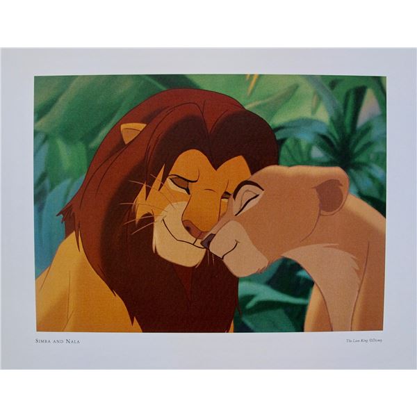 DISNEY THE LION KING SIMBA & NALA Lithograph