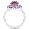 Image 3 : Plated Rhodium 5.53ctw Pink Sapphire and Tanzanite Ring