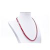 Image 1 : 18KT White Gold Plated 69ctw Hot Cherry Red Moissanite Necklace