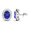 Image 4 : 14KT White Gold 2.18ctw Tanzanite and Diamond Earrings