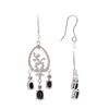 Image 2 : Plated Rhodium and Sterling Silver 4.40ctw Sapphire Earrings
