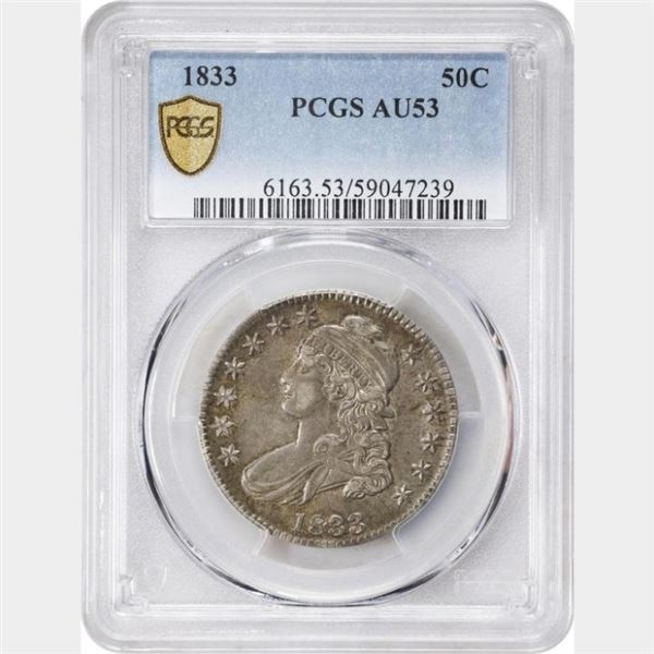 1833 Capped Bust Half Dollar PCGS AU53