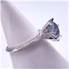 Image 2 : Plated 14KT Gold 3 Ct Smokey Blue/Grey Fire Moissanite Ring