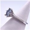 Image 4 : Plated 14KT Gold 3 Ct Smokey Blue/Grey Fire Moissanite Ring