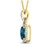 Image 3 : 14KT Yellow Gold 1.95ctw London Blue Topaz and Diamond Pendant