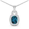 Image 1 : 14KT White Gold 1.95ctw London Blue Topaz and Diamond Pendant