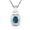 Image 2 : 14KT White Gold 1.95ctw London Blue Topaz and Diamond Pendant