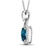Image 3 : 14KT White Gold 1.95ctw London Blue Topaz and Diamond Pendant