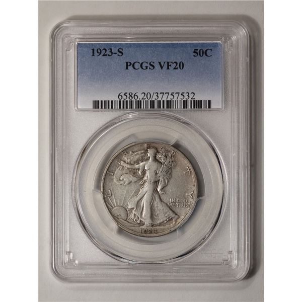 1923-S Walking Liberty Half Dollar PCGS VF20