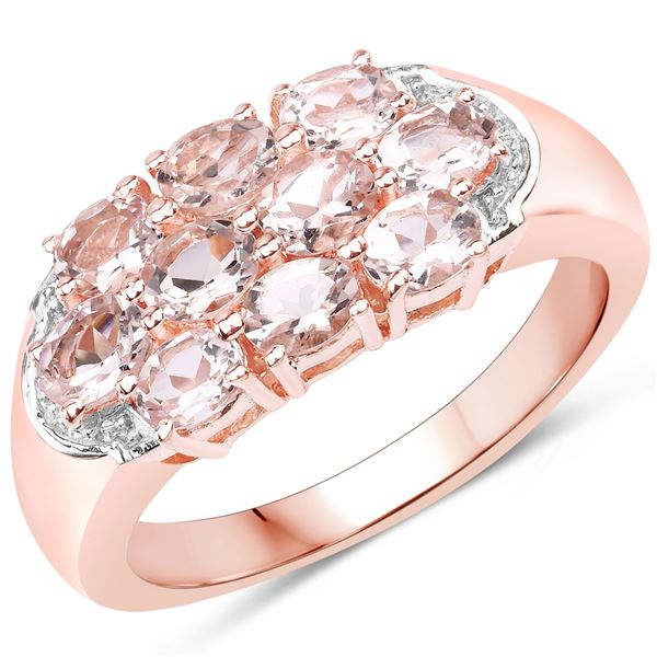 Plated 18KT Rose Gold 1.50ctw Morganite Ring