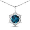Image 1 : 14KT White Gold 2.05ctw London Blue Topaz and Diamond Pendant