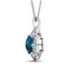 Image 3 : 14KT White Gold 2.05ctw London Blue Topaz and Diamond Pendant