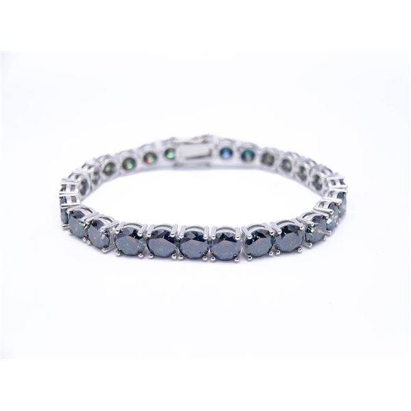 Plated 18KT White Gold 27 Ctw Deep Purple Fire Moissanite Tennis Bracelet