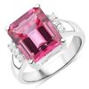 Image 1 : Plated Rhodium 7.39ctw Pink and White Topaz Ring