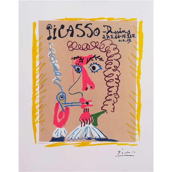 Pablo Picasso DESSINS PIPE SMOKER Limited Edition Facsimile Signed Giclee