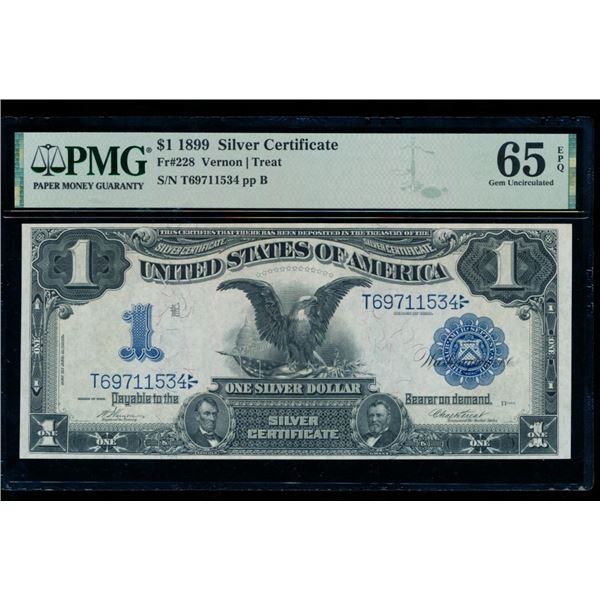 1899 $1 Black Eagle Silver Certifiacte PMG 65EPQ