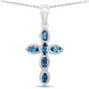 Image 1 : Plated Rhodium 1.02ctw London Blue Topaz Pendant
