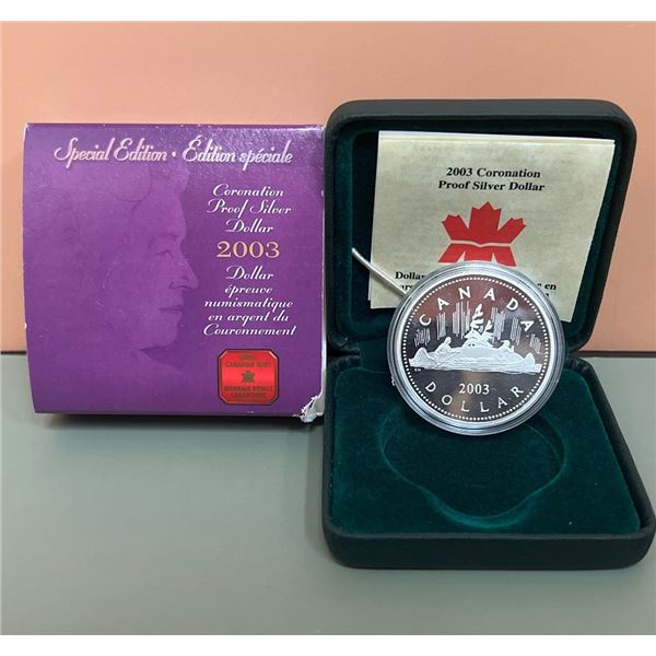 2003 Coronation Proof Silver Dollar - 99.99% Pure Silver, 0.8oz