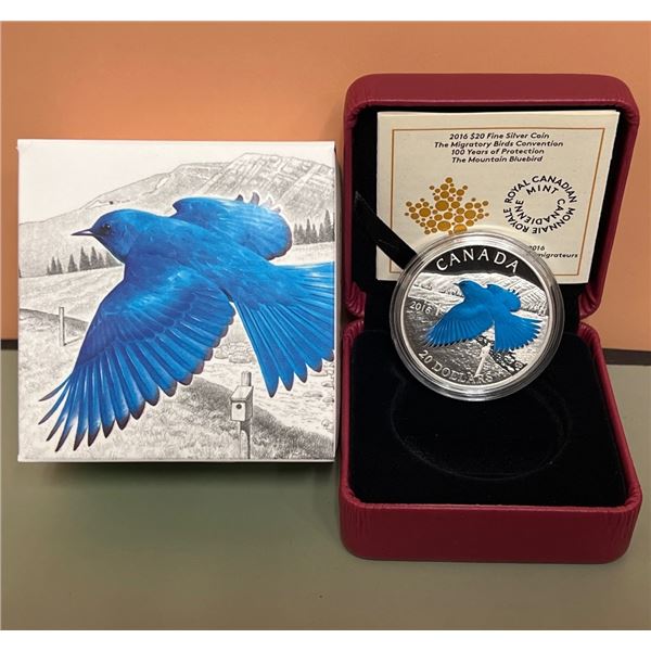 2016 $20 Fine Silver Coin - The Migratory Birds Convention: 100 Years of Protection - The Mountain B