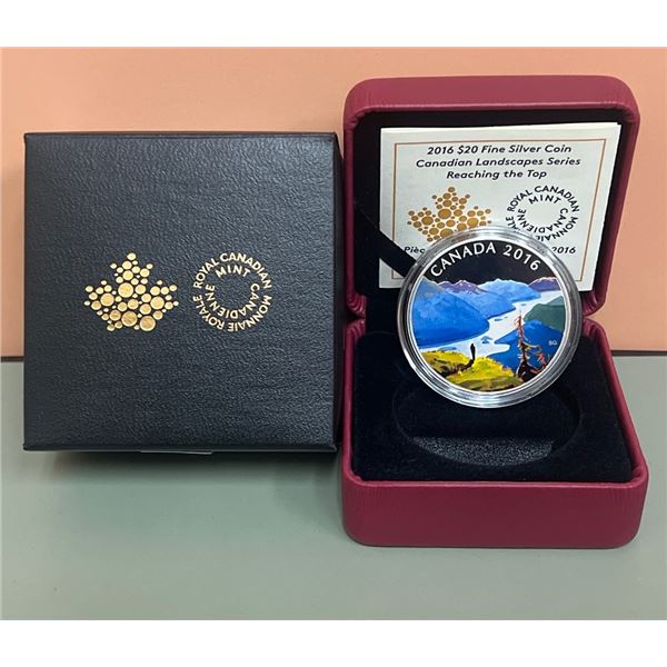 2016 $20 Fine Silver Coin - Canadian Landscape Series: Reaching the Top - 99.99% Pure Silver, 1oz