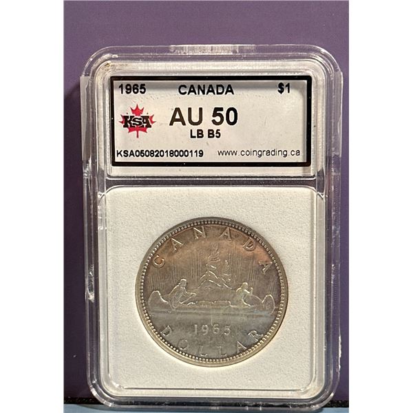 1965 Canada Silver Dollar AU50