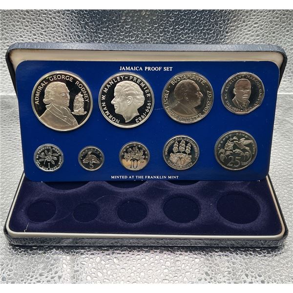1977 Jamaica Proof Coin Set - Franklin Mint - 1.8772 Troy Oz of Silver