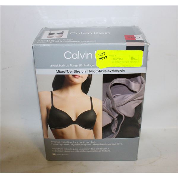 2PK CALVIN KLEIN PUSH UP PLUNGE BRA 36D