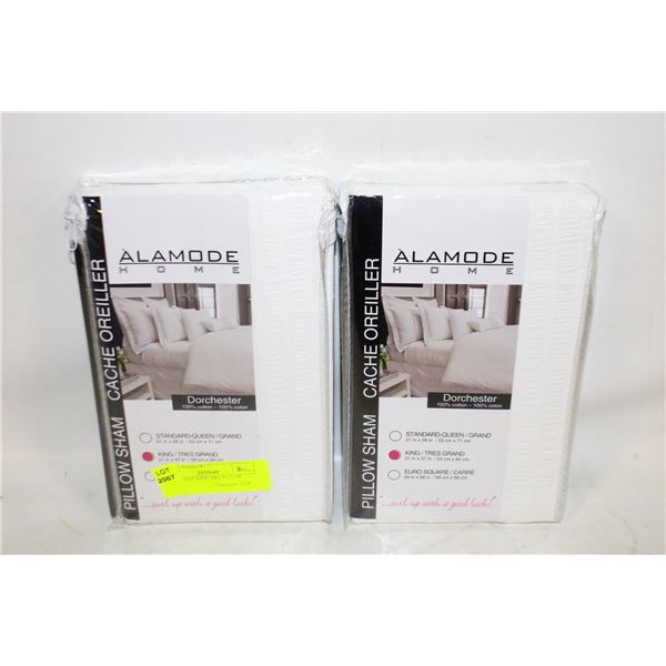 2 ALAMODE KING SIZE PILLOW SHAMS