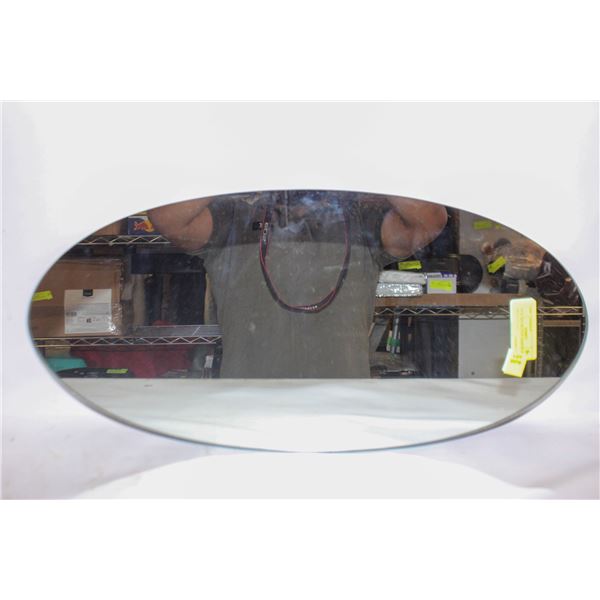 OVAL DECORATIVE MIRRORED TRAY- 23" X 11"